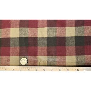 Fabric Quilt Craft Brushed Cotton Multicolor‎ Plaid Check Mauve Green Gold 44x53